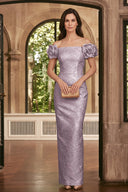 Valeria Off Shoulder Embossed Mother of the Bride Gowns