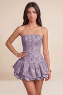 Seraphina Strapless Bubble Ruffle Corset Mini Dress