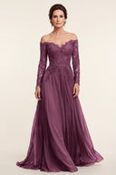Seraphina Off-Shoulder Lace Evening Gown
