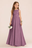 Ophelia Chiffon Ruched Elegant Flower Girl Dress