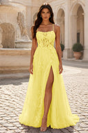 Rosalind Spaghetti Strap Floral Tulle Prom Gown