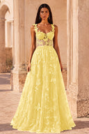 Aurora 3D Butterfly Lace Tulle Prom Dress