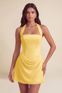 Thea Chiffon Halter Corset Mini Dress