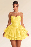 Seraphina Sequin Layered Tulle Mini Dress