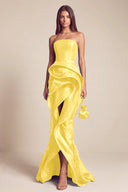 Celestia Mermaid Ruffle High Front Slit Maxi Dress