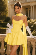Ophelia Satin Strapless Corset Mini Dress