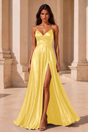 Clara Satin Spaghetti Strap Prom Dress