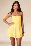 Seraphina Satin Layered Mini Homecoming Dress