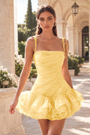 Marigold Multi-Tiered Ruffled Mini Party Dress