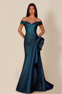 Aurora Textured Metallic Mermaid Evening Party Dress