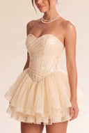 Seraphina Sequin Layered Tulle Mini Dress