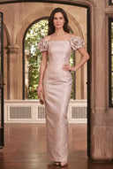 Valeria Off Shoulder Embossed Mother of the Bride Gowns