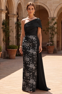 Vivian Asymmetric Floral Mother of the Bride Gown