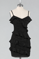 Lila Tiered Ruffle Spaghetti Strap Mini Dress