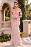 Eleanor Sequin Peplum Mermaid Formal Gown