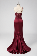 Stunning One-Shoulder Satin Mermaid Prom Dress