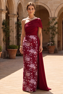 Vivian Asymmetric Floral Mother of the Bride Gown