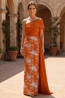 Vivian Asymmetric Floral Mother of the Bride Gown