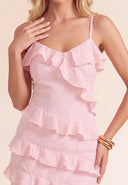 Lila Tiered Ruffle Spaghetti Strap Mini Dress