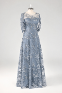 Aurelia Embroidered Sheer Sleeve Mother of the Bride Gown