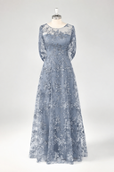 Aurelia Embroidered Sheer Sleeve Mother of the Bride Gown