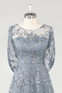 Aurelia Embroidered Sheer Sleeve Mother of the Bride Gown