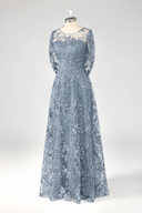 Aurelia Embroidered Sheer Sleeve Mother of the Bride Gown