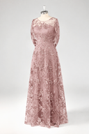 Aurelia Embroidered Sheer Sleeve Mother of the Bride Gown