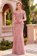 Eleanor Sequin Peplum Mermaid Formal Gown