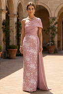 Vivian Asymmetric Floral Mother of the Bride Gown