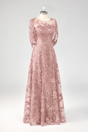 Aurelia Embroidered Sheer Sleeve Mother of the Bride Gown