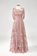 Aurelia Embroidered Sheer Sleeve Mother of the Bride Gown