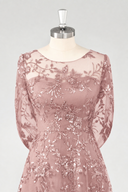Aurelia Embroidered Sheer Sleeve Mother of the Bride Gown