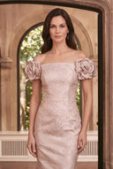 Valeria Off Shoulder Embossed Mother of the Bride Gowns
