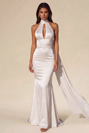 Valeria Satin Halter Mermaid Bridal Gown