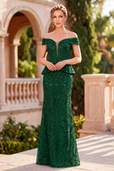 Eleanor Sequin Peplum Mermaid Formal Gown