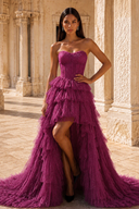 Ophelia Glitter High Low Tulle Prom Gown