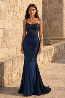 Seraphina Lace Satin Mermaid Prom Gown