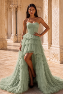 Ophelia Glitter High Low Tulle Prom Gown