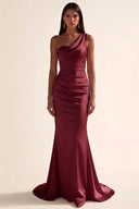 Lucinda Satin One-Shoulder Bridesmaid Dress