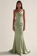 Lucinda Satin One-Shoulder Bridesmaid Dress