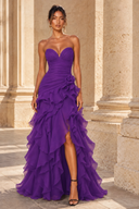 Seraphina Strapless Ruffled Prom Dress