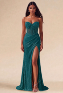 Isabella Strapless Beaded Corset Prom Gown