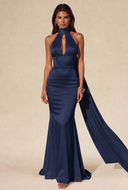 Valeria Satin Halter Mermaid Bridal Gown