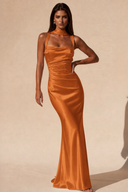 Valeria Satin Square Neck Mermaid Gown