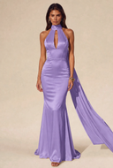 Valeria Satin Halter Mermaid Bridal Gown