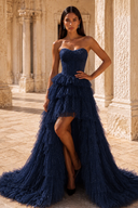 Ophelia Glitter High Low Tulle Prom Gown