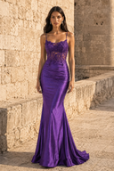 Seraphina Lace Satin Mermaid Prom Gown