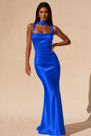 Valeria Satin Square Neck Mermaid Gown