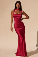 Valeria Satin Square Neck Mermaid Gown